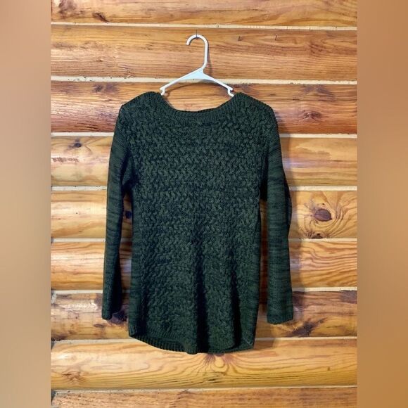 It’s Our Time Green and Black Marled Crewneck Sweater Size Medium - Picture 1 of 10